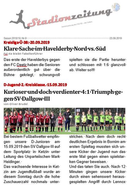 Stadionzeitung Nr. 9