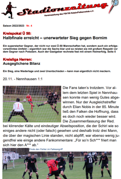 Stadionzeitung Saison 2022-23Nr. 4